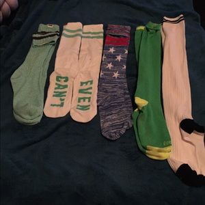 5 pair mixed PINK and Reebok knee high socks NWOT